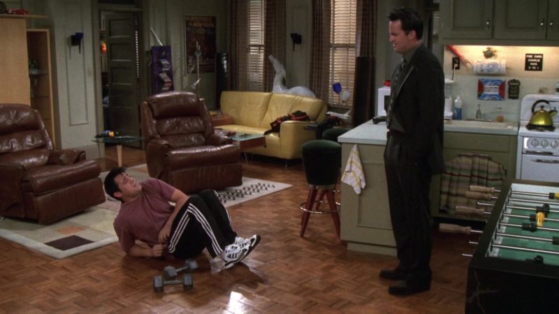 Adidas Sneakers and Trackpants Worn by Matt LeBlanc (Joey Tribbiani) in Friends Season 6 Episode 4 