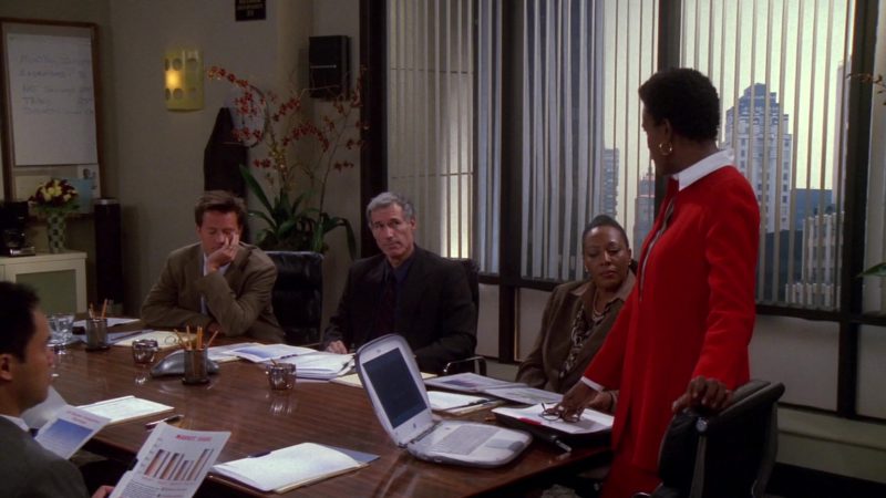 Apple iBook Black&White Laptop in Friends Season 9 Episode 2 “The One Where Emma Cries” (2002)
