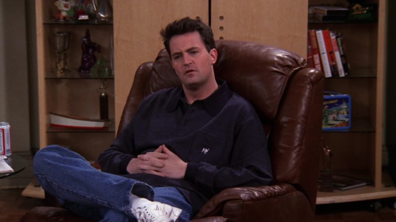Nike Sneakers and Big Dogs Long Sleeve Shirt Worn by Matthew Perry (Chandler Bing) in Friends Season 5 Episode 12 
