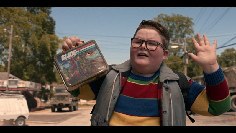 Thermos G.I. Joe A Real American Hero metal lunchbox in Stranger Things S05E04 
